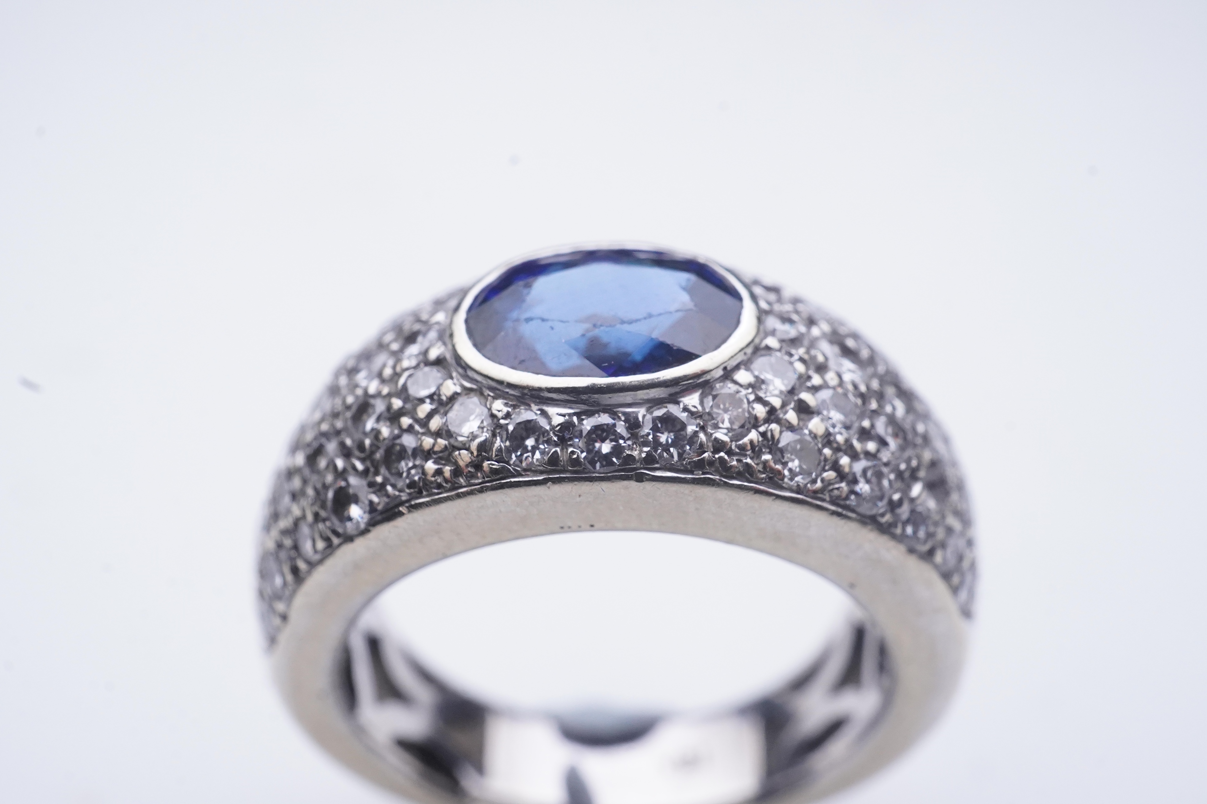 A sapphire and diamond ring